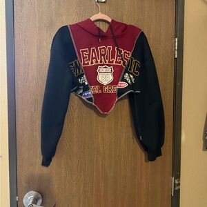 Fearless Cropped Hoodie with Bold Graphics